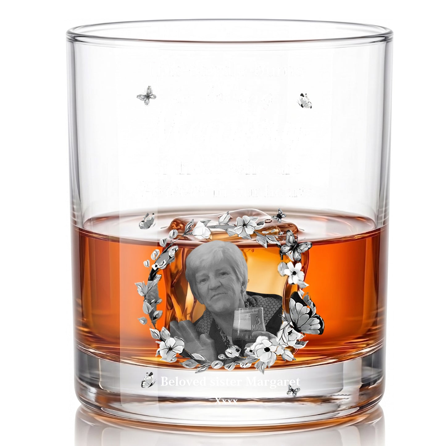 Personalized Memorial Whiskey Glass - Custom Photo Keepsake Gift