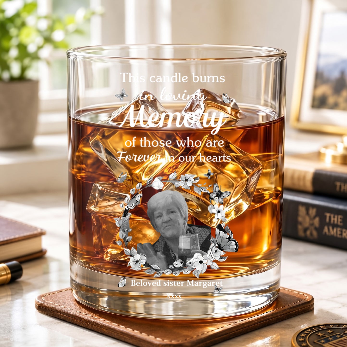 Personalized Memorial Whiskey Glass - Custom Photo Keepsake Gift