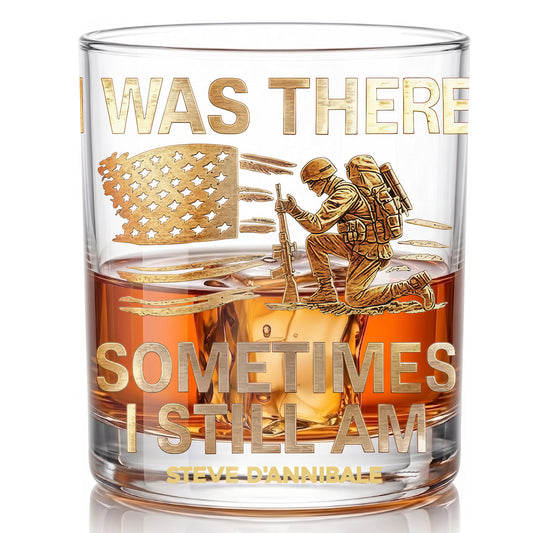 Personalized Veteran Whiskey Glass - Custom Military Tribute Gift
