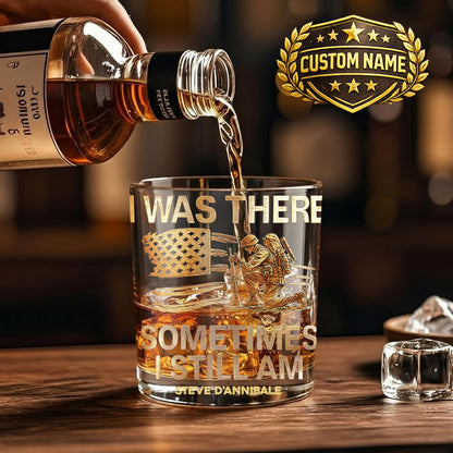 Personalized Veteran Whiskey Glass - Custom Military Tribute Gift