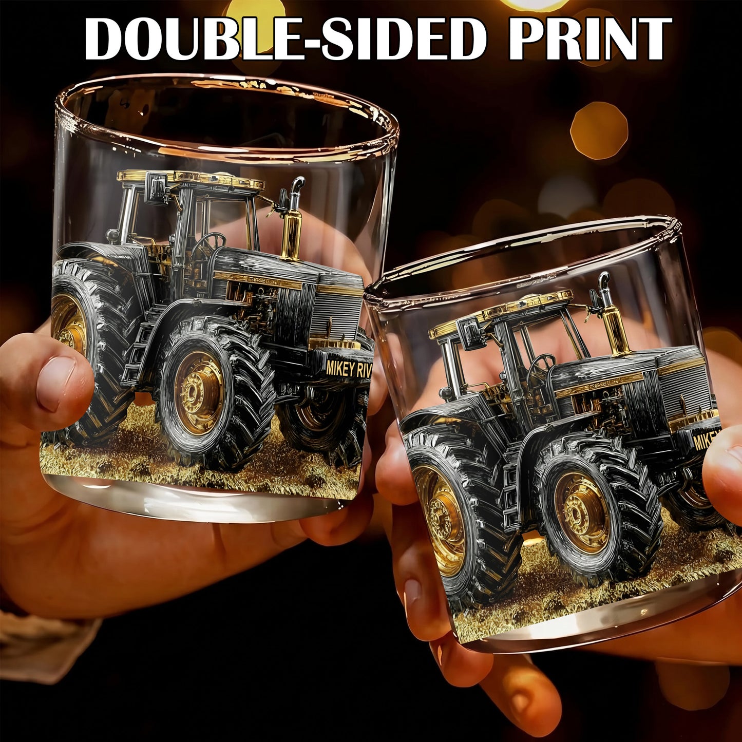 Personalized Tractor Whiskey Glass - Custom Farmer Gift Ideas