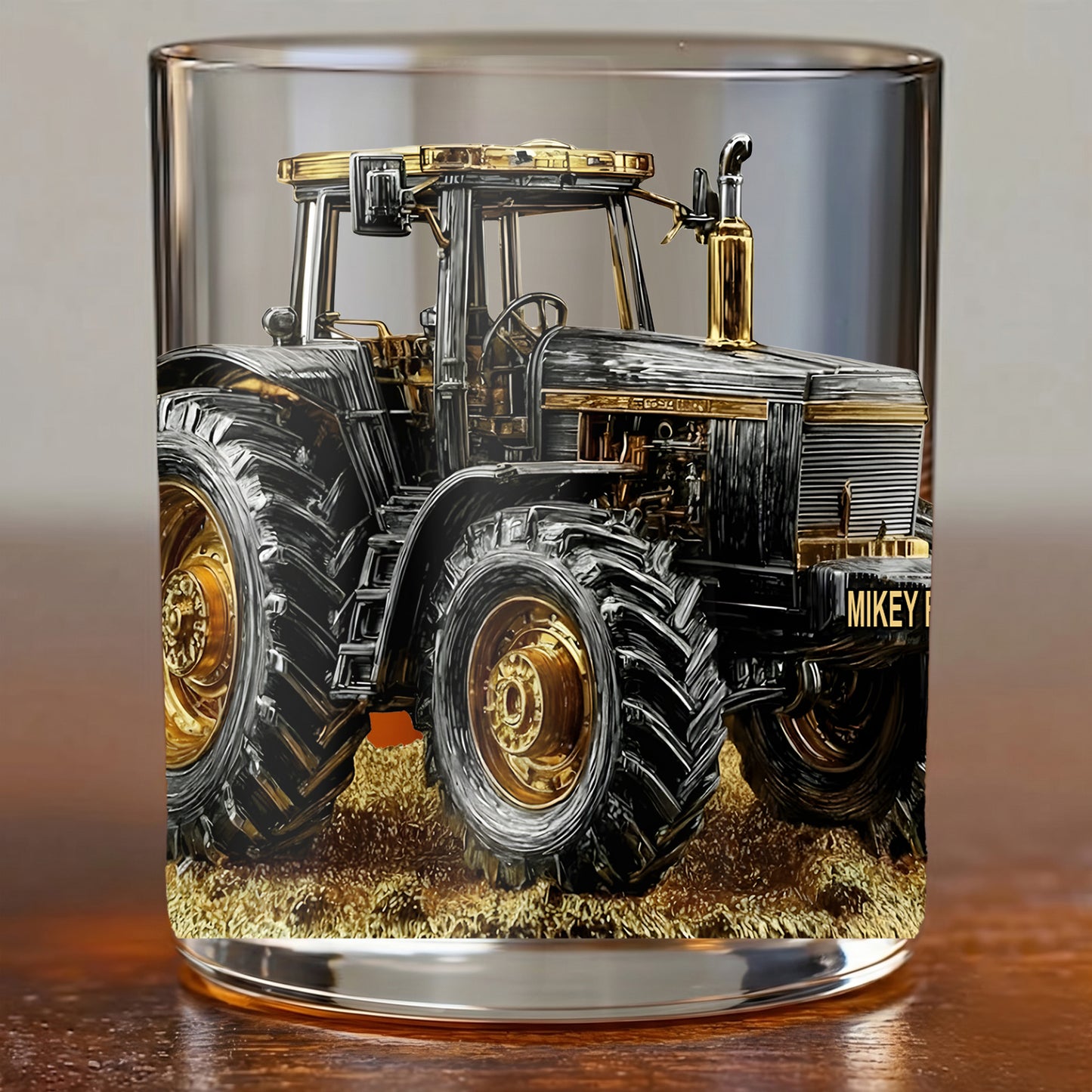 Personalized Tractor Whiskey Glass - Custom Farmer Gift Ideas