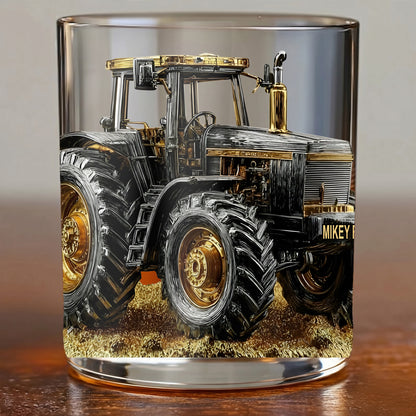 Personalized Tractor Whiskey Glass - Custom Farmer Gift Ideas