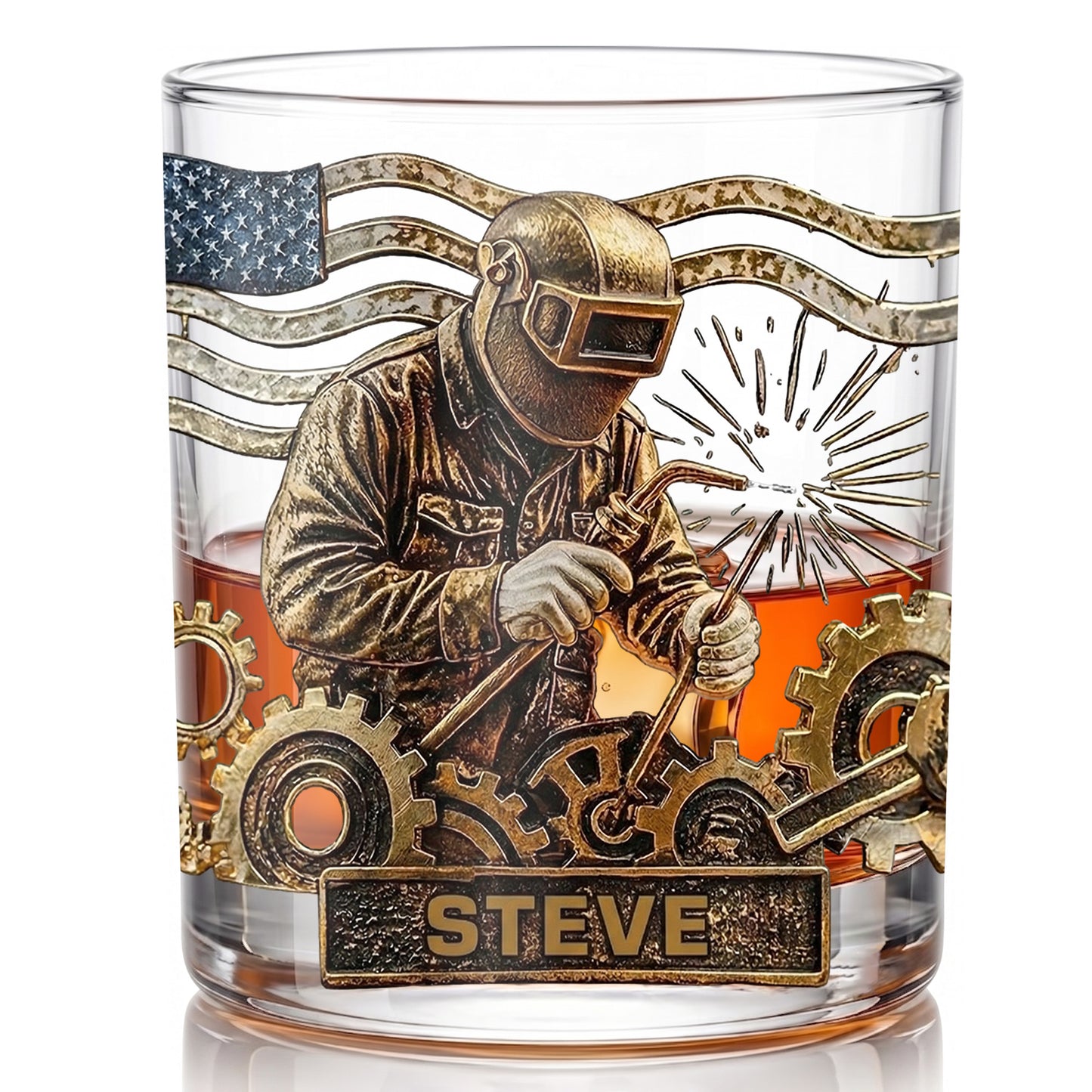 Personalized Welder Whiskey Glass - Custom Welding Trade Gift