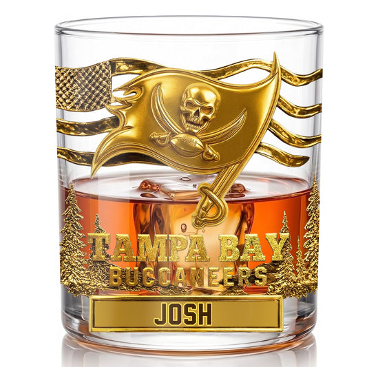 Personalized Tampa Bay Buccaneers Whiskey Glass - Custom NFL Gift