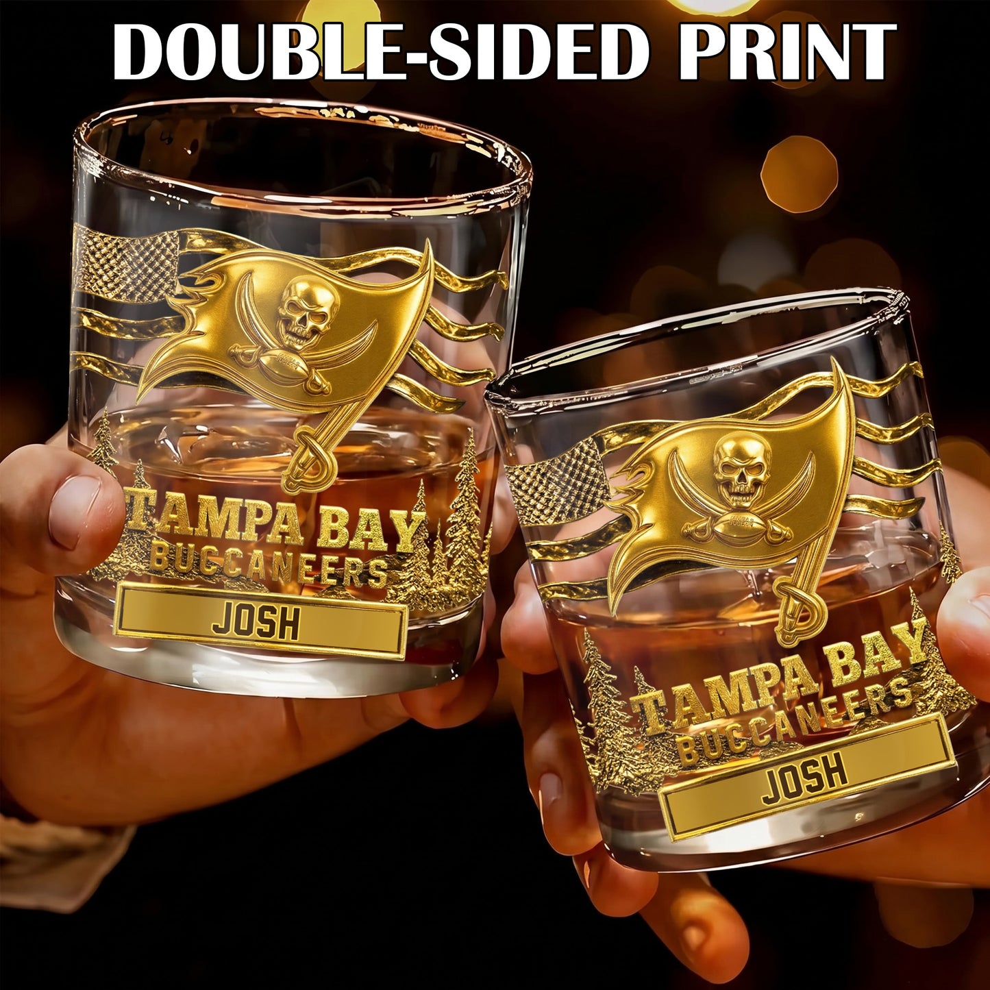 Personalized Tampa Bay Buccaneers Whiskey Glass - Custom NFL Gift