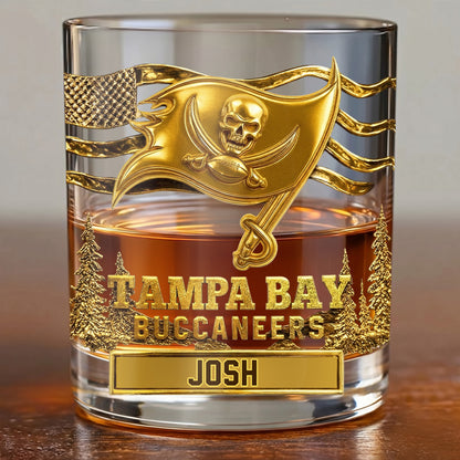 Personalized Tampa Bay Buccaneers Whiskey Glass - Custom NFL Gift