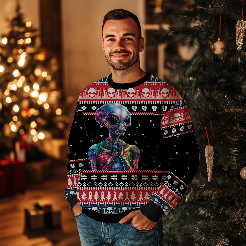 Funny Alien Ugly Christmas Sweater