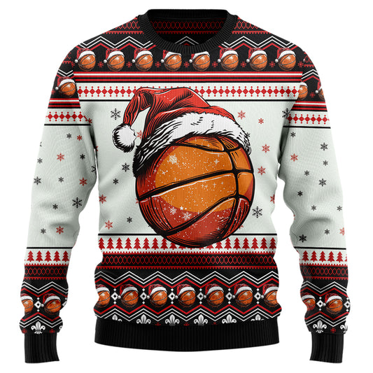 Basketball Santa Hat Ugly Christmas Sweater