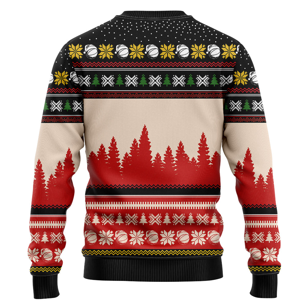 Santa Playing Basketball Ugly Christmas Sweater