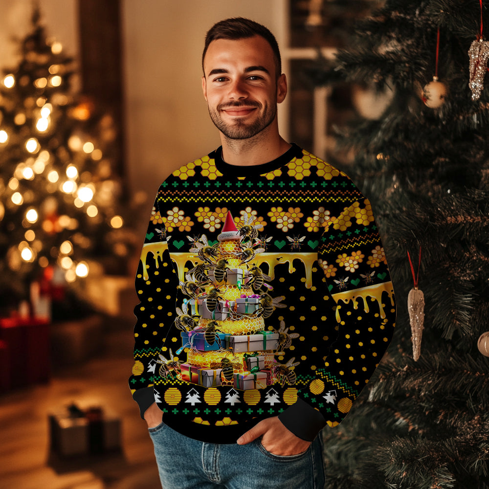 Honeybee Christmas Tree Ugly Christmas Sweater