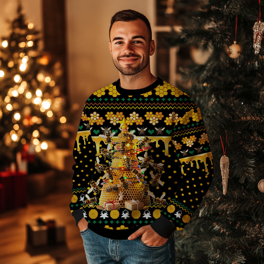 Bee Christmas Tree Ugly Christmas Sweater