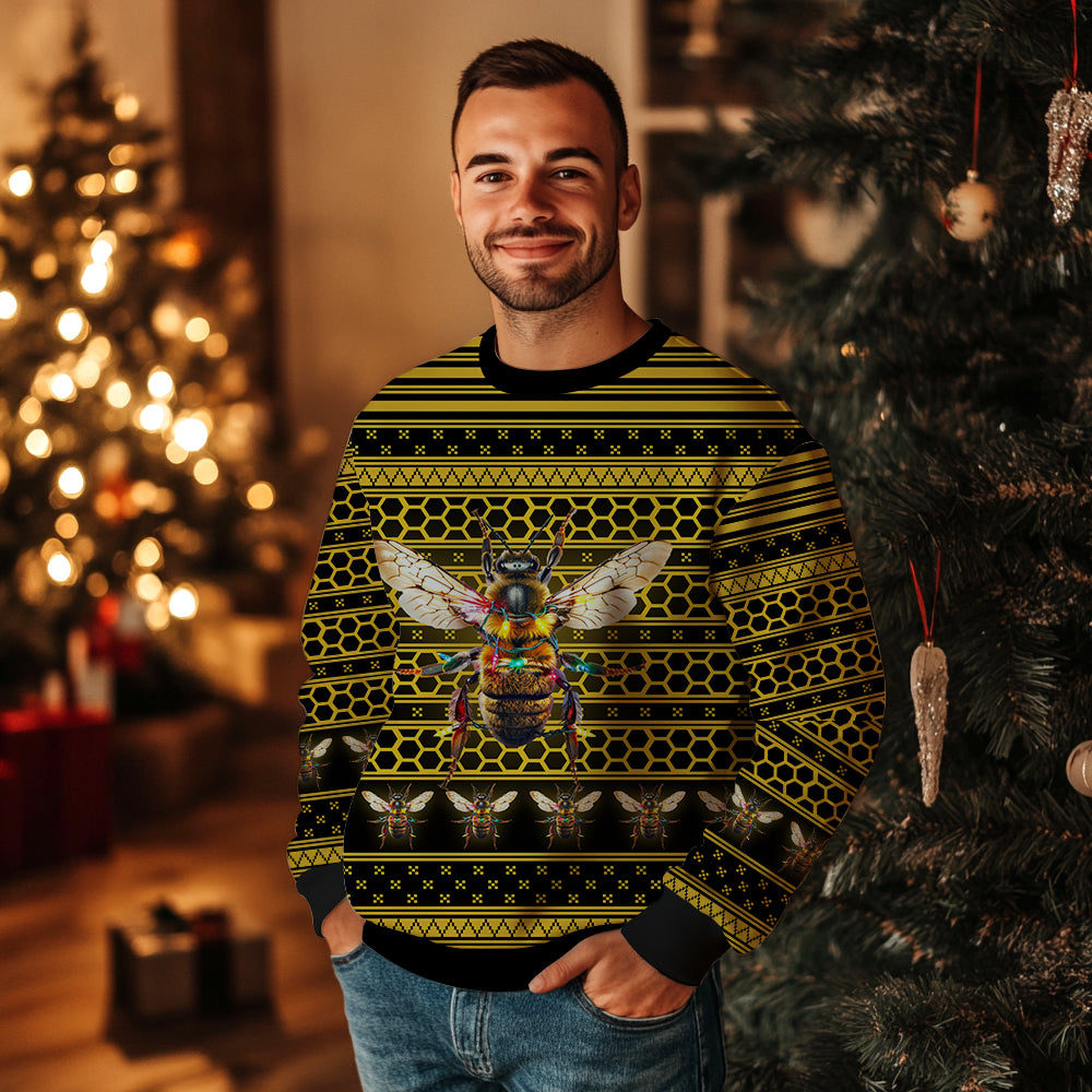 Festive Honeybee Ugly Christmas Sweater