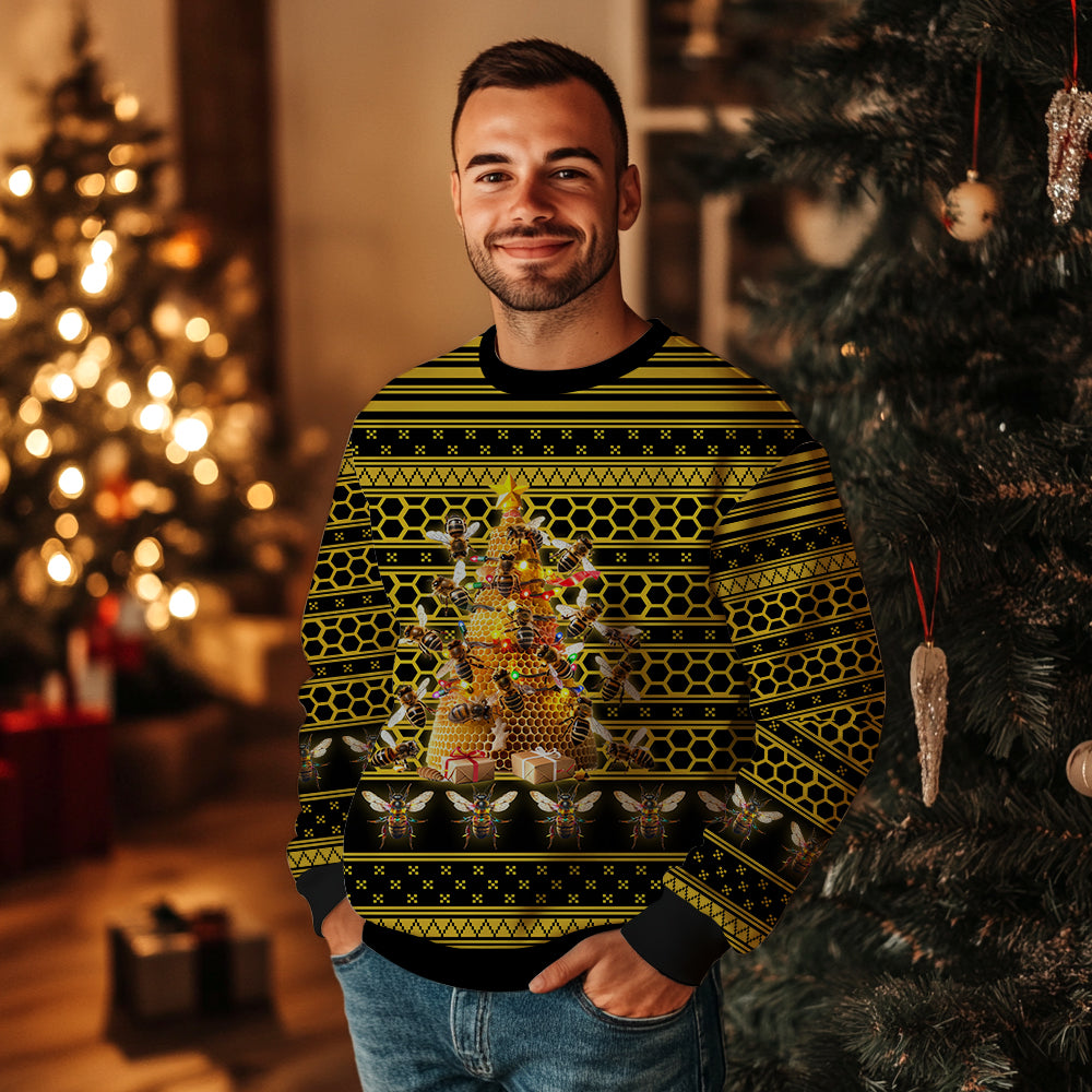 Festive Christmas Honeybee Ugly Sweater