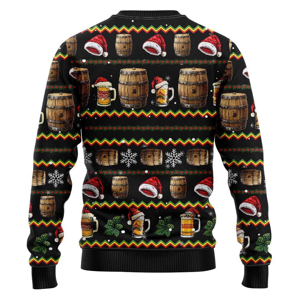Funny Santa Drinking Beer Ugly Christmas Sweater