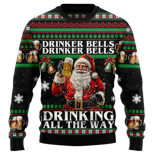 Drinker Bells Drinking All The Way Ugly Christmas Sweater