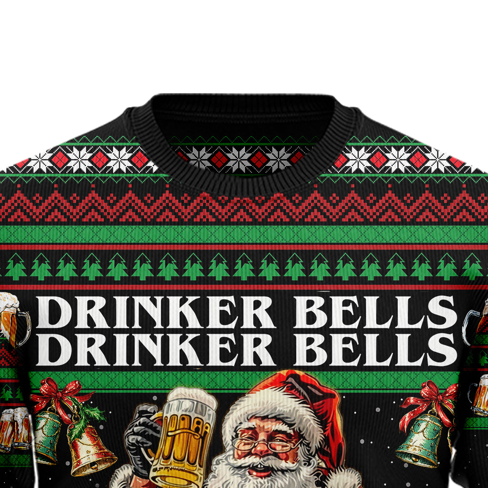 Drinker Bells Drinking All The Way Ugly Christmas Sweater