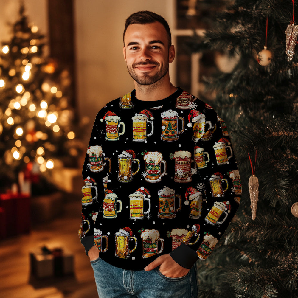 Festive Beer Mugs Ugly Christmas Sweater