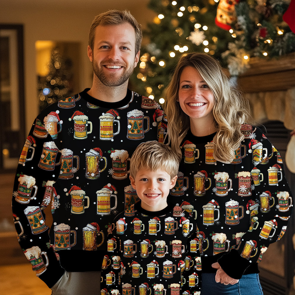 Festive Beer Mugs Ugly Christmas Sweater