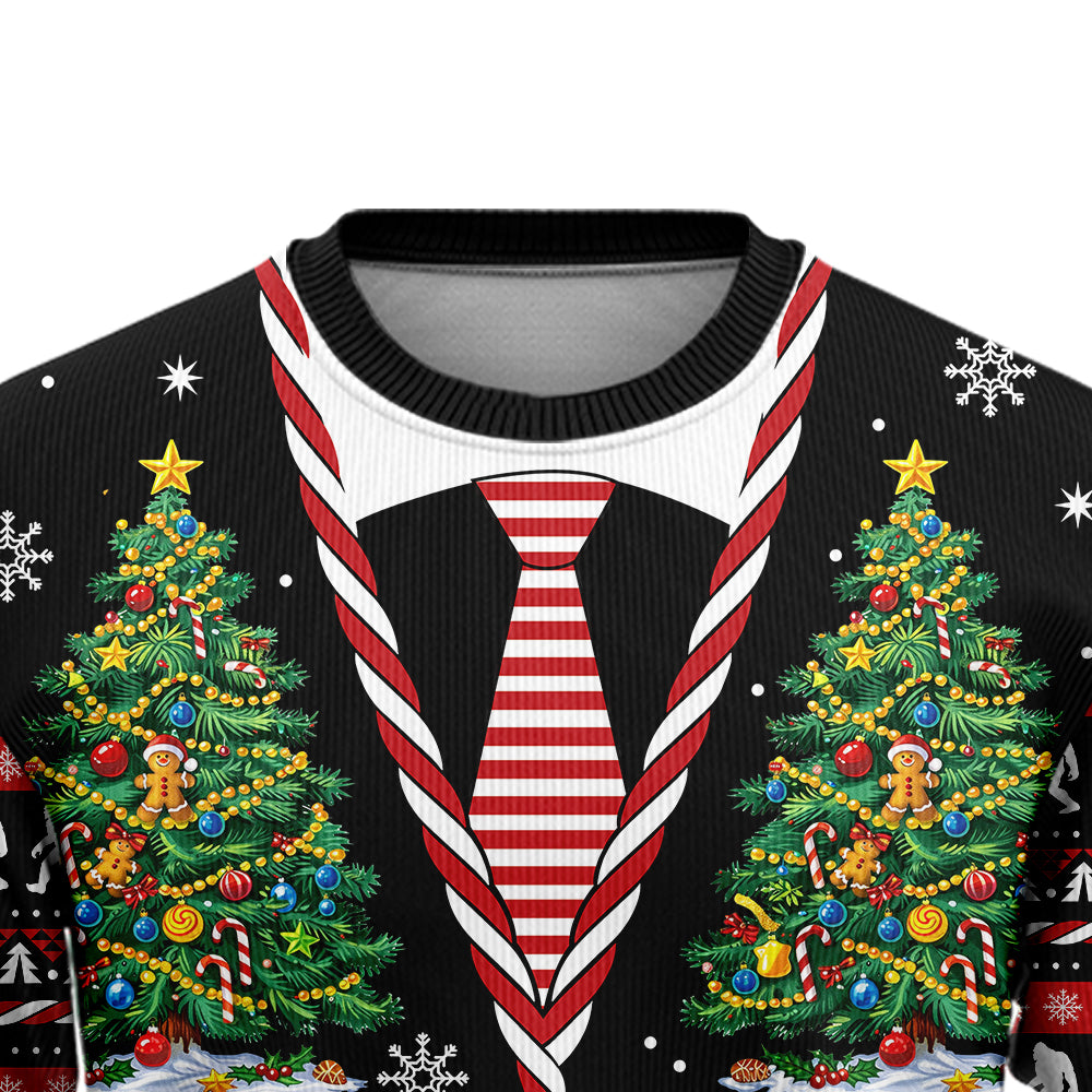 Funny Bigfoot Riding T-Rex Ugly Christmas Sweater