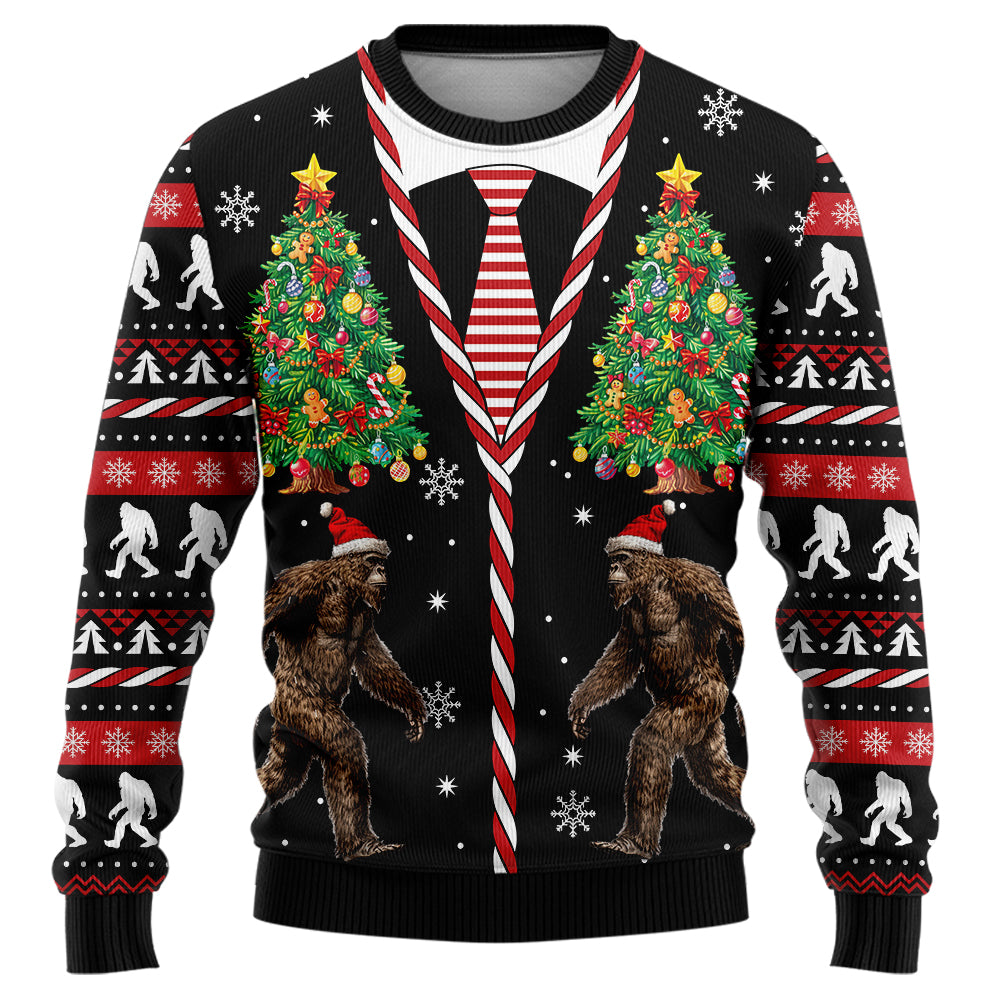 Bigfoot Suit & Tie Ugly Christmas Sweater