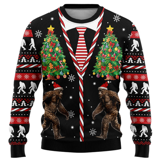 Bigfoot Suit & Tie Ugly Christmas Sweater