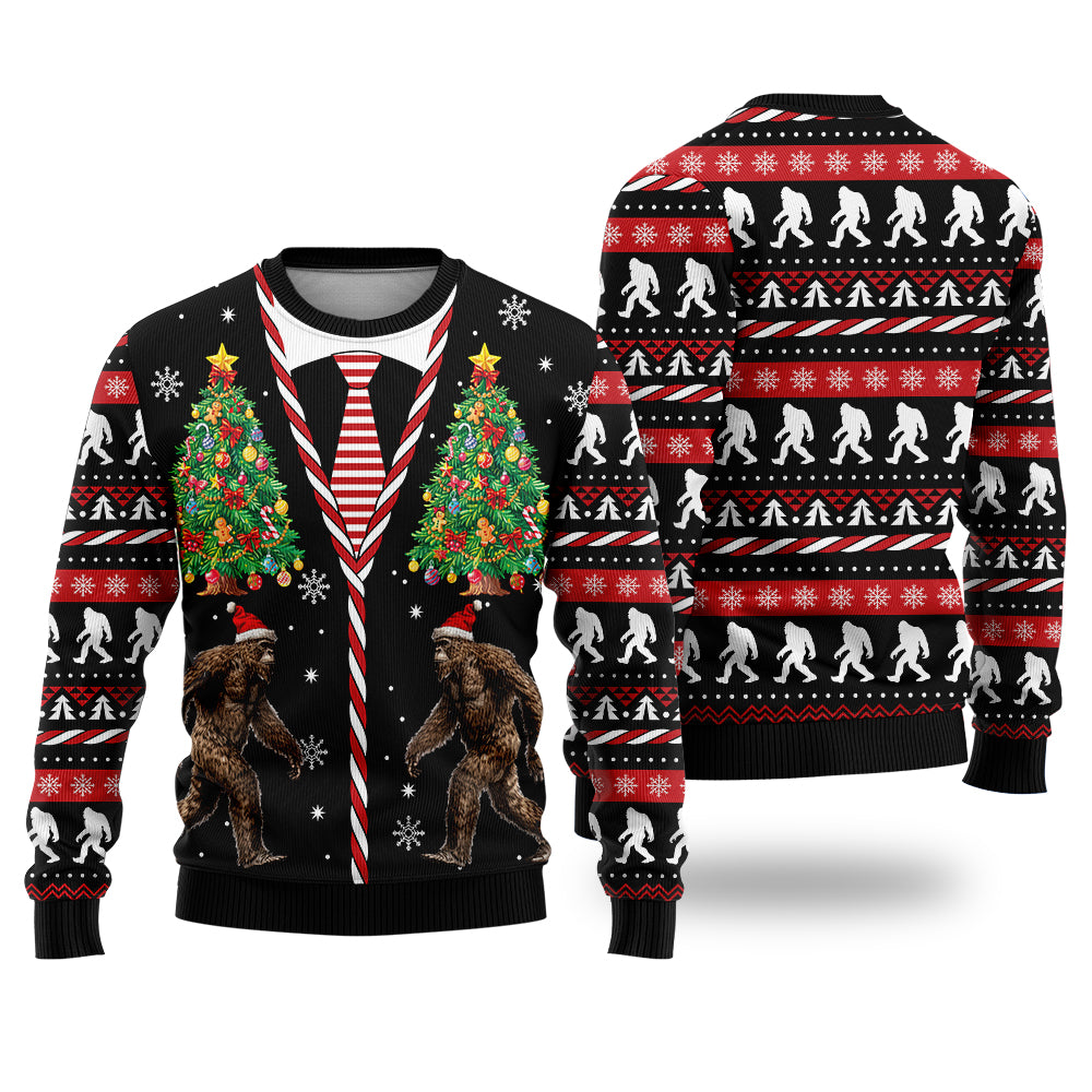 Bigfoot Suit & Tie Ugly Christmas Sweater