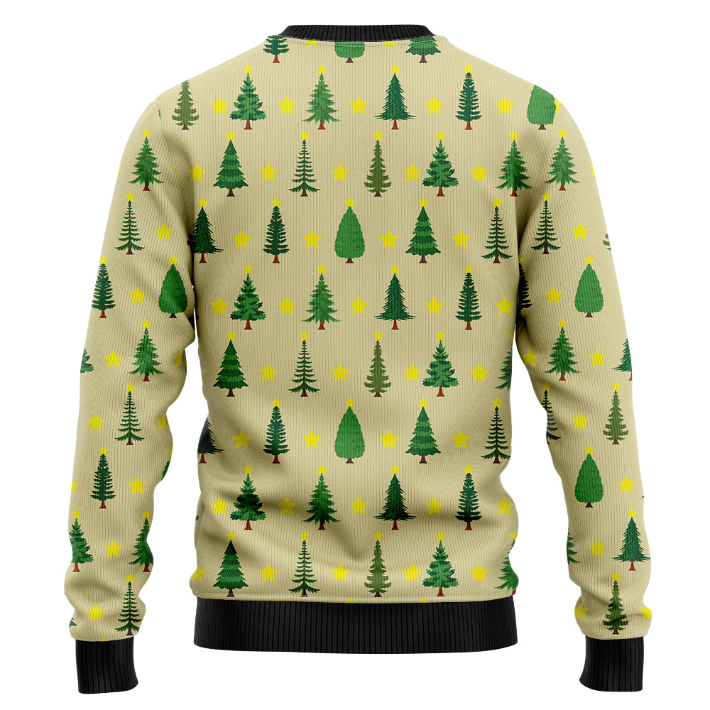Festive Bigfoot Wrapped in Christmas Lights Ugly Christmas Sweater