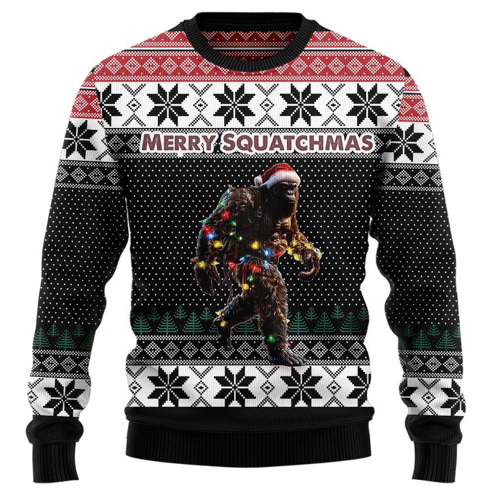 Merry Squatchmas Cool Bigfoot Ugly Christmas Sweater