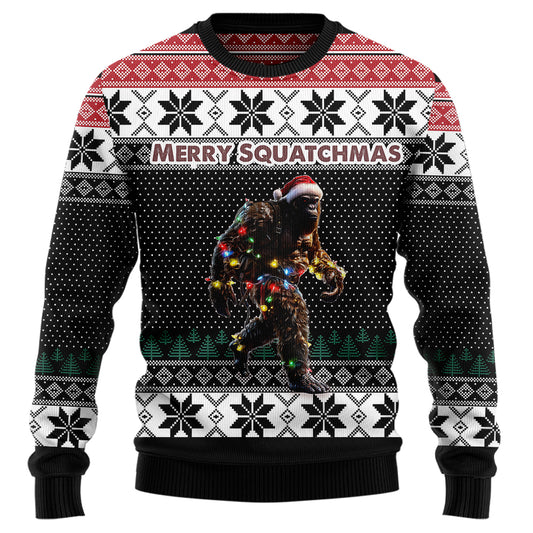 Merry Squatchmas Cool Bigfoot Ugly Christmas Sweater