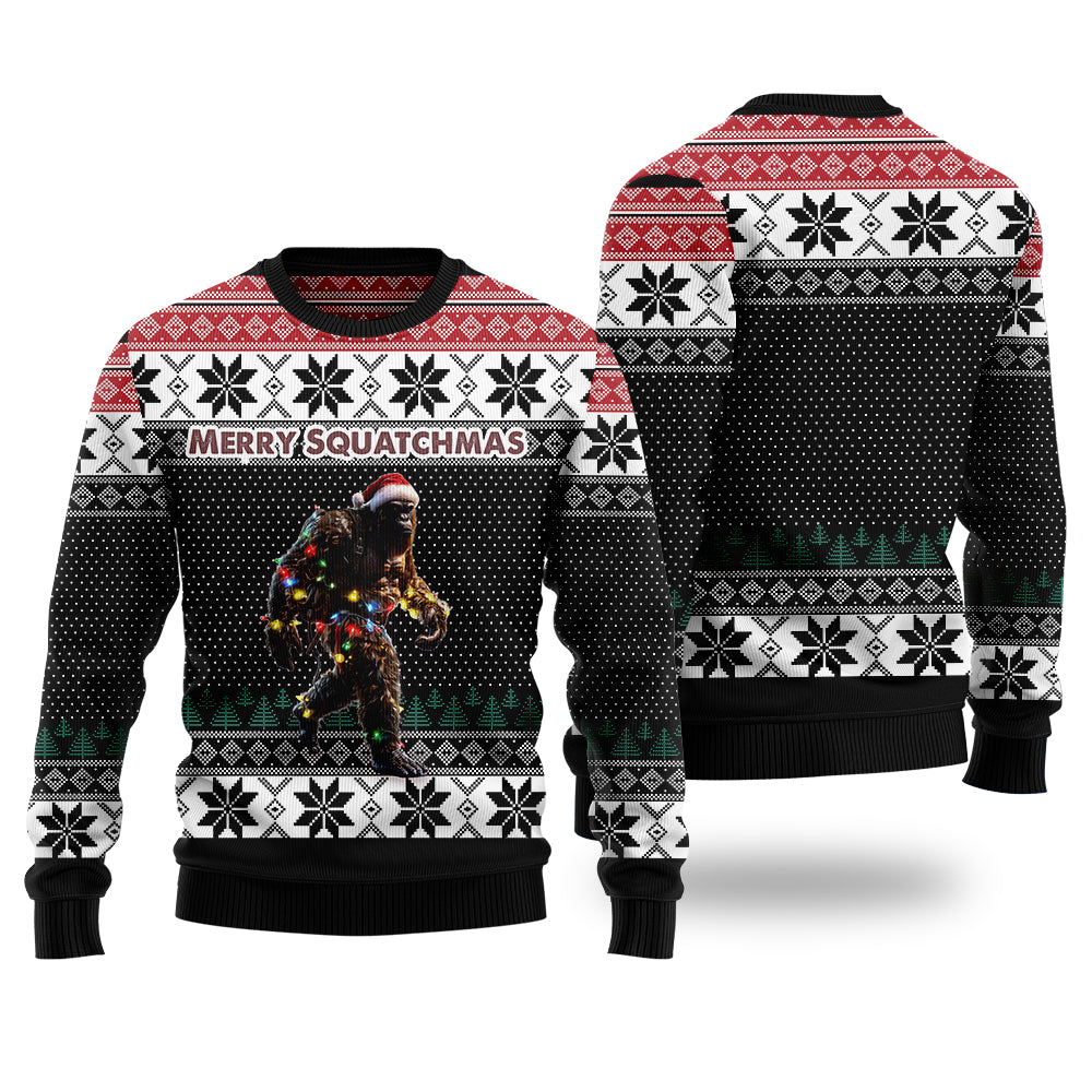 Merry Squatchmas Cool Bigfoot Ugly Christmas Sweater