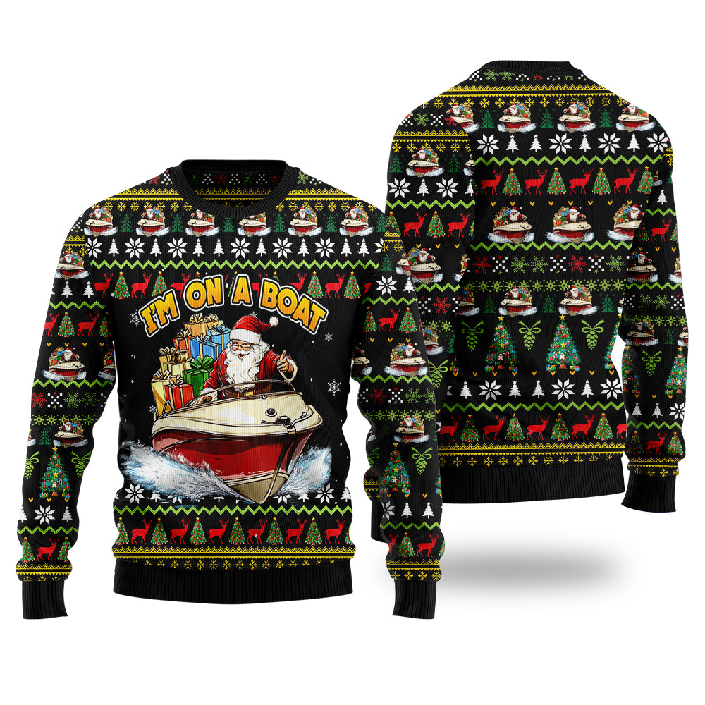 I'm On A Boat Santa Ugly Christmas Sweater
