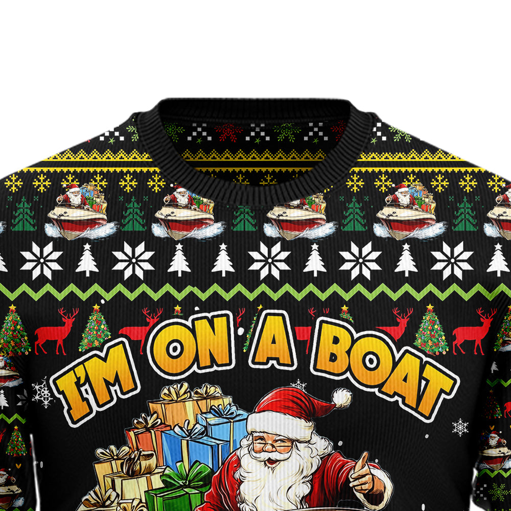 I'm On A Boat Santa Ugly Christmas Sweater