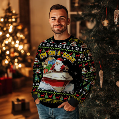 I'm On A Boat Santa Ugly Christmas Sweater