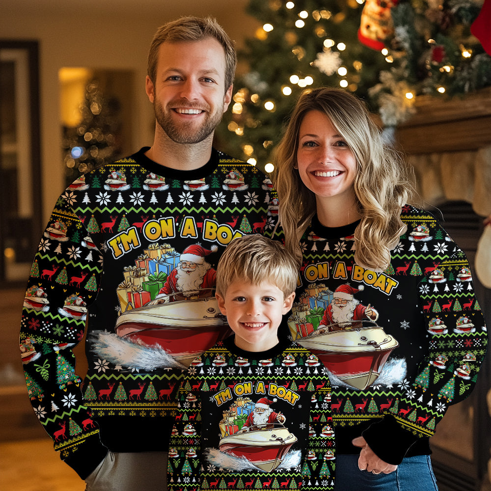 I'm On A Boat Santa Ugly Christmas Sweater