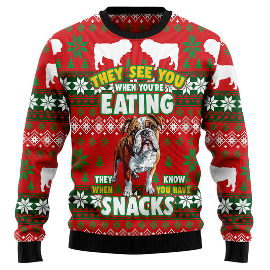 Funny Bulldog Ugly Christmas Sweater