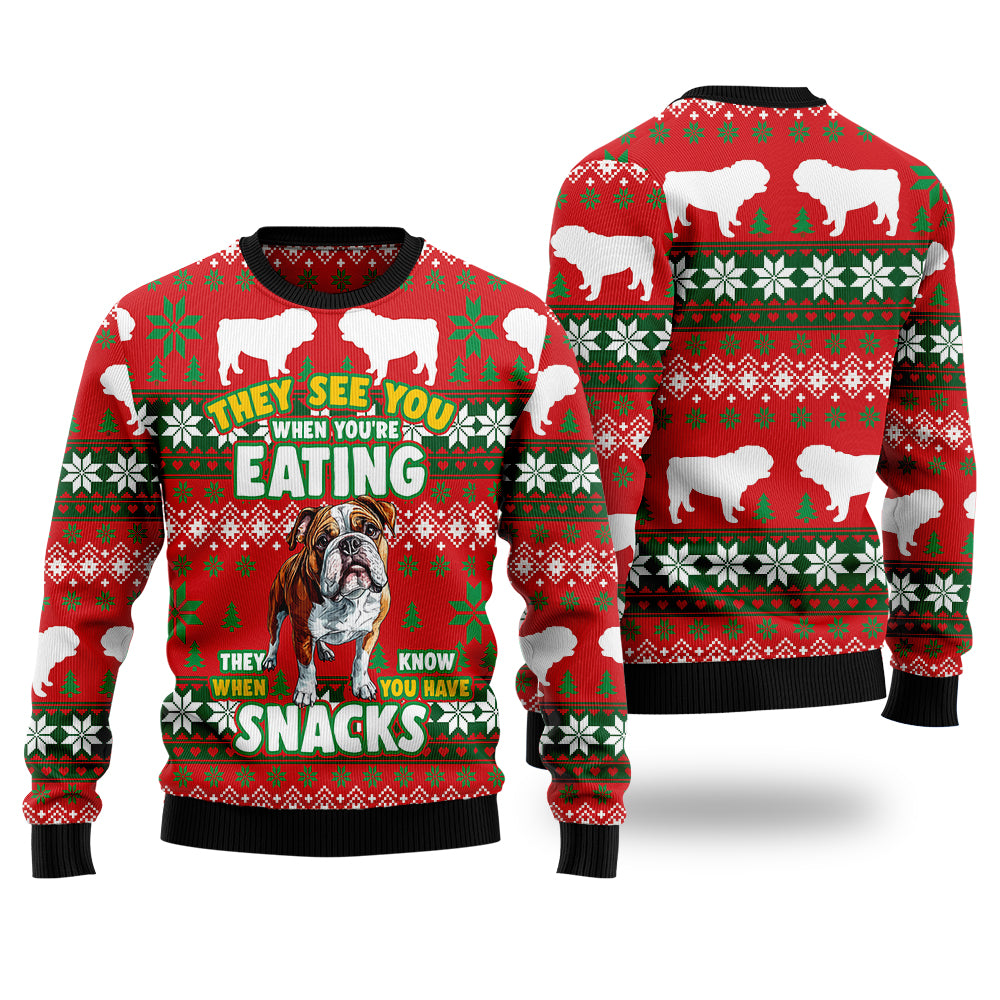 Funny Bulldog Ugly Christmas Sweater