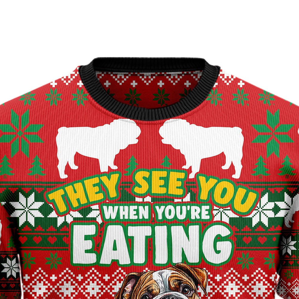 Funny Bulldog Ugly Christmas Sweater