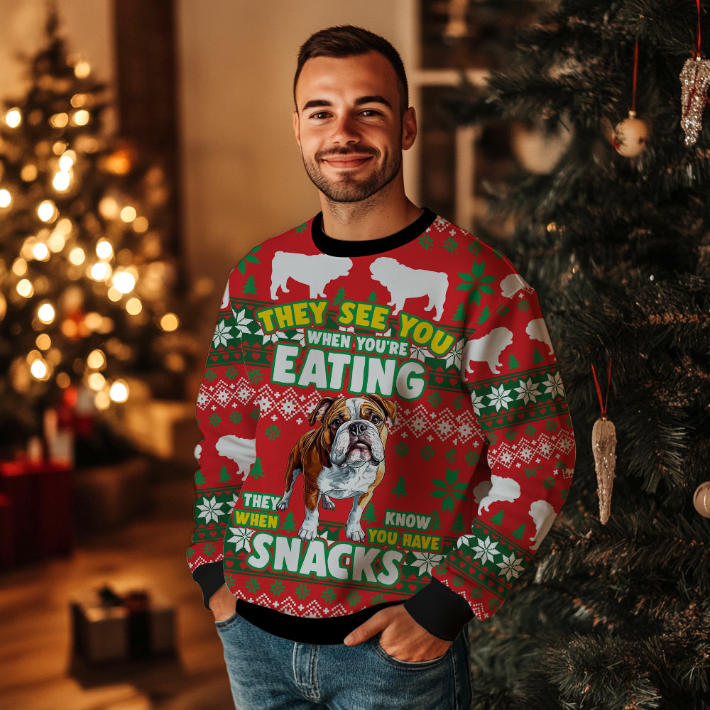 Funny Bulldog Ugly Christmas Sweater
