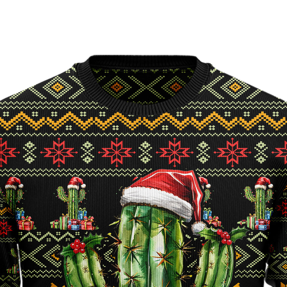 Festive Cactus Ugly Christmas Sweater