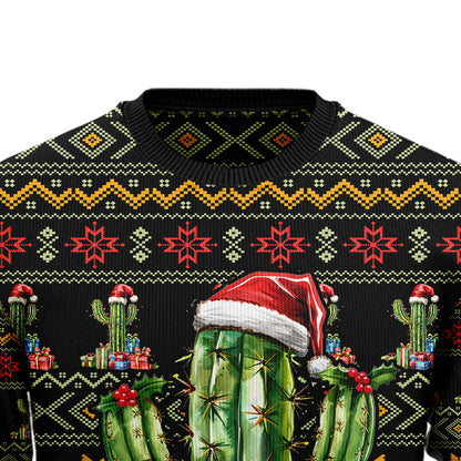 Festive Cactus Ugly Christmas Sweater