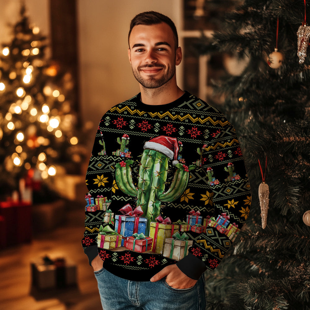 Festive Cactus Ugly Christmas Sweater