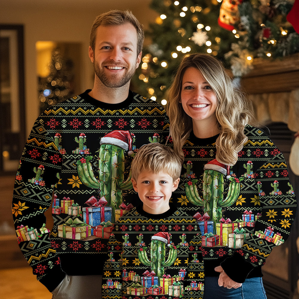 Festive Cactus Ugly Christmas Sweater