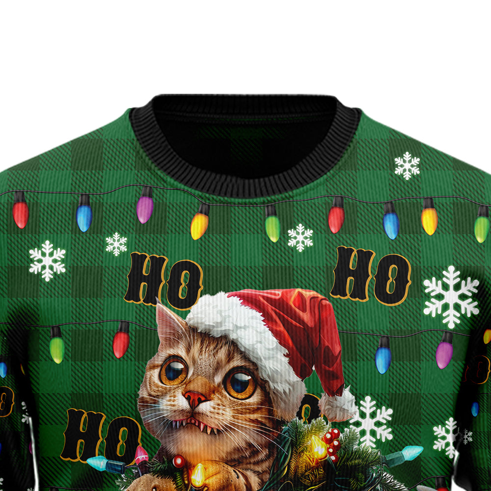 Funny T-Rex Cat Ugly Christmas Sweater
