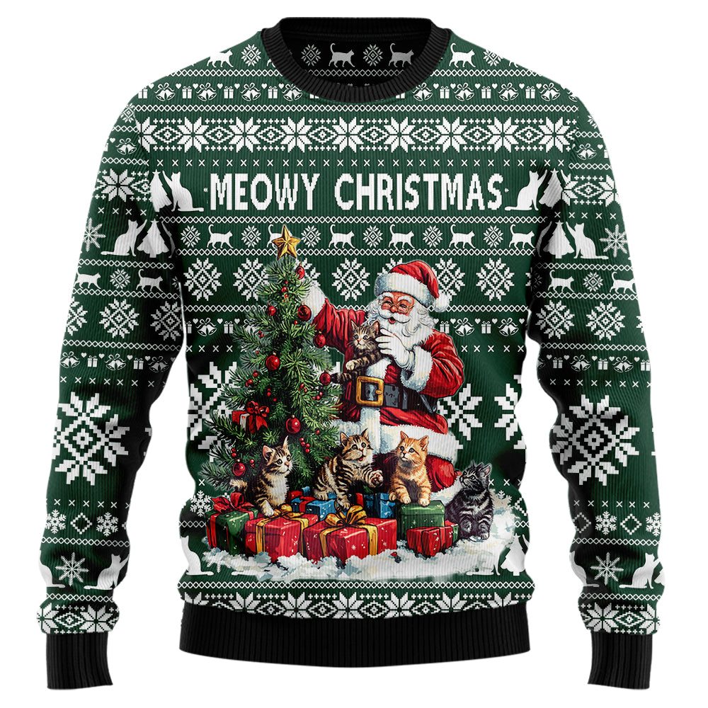 Meowy Christmas Cat Ugly Christmas Sweater