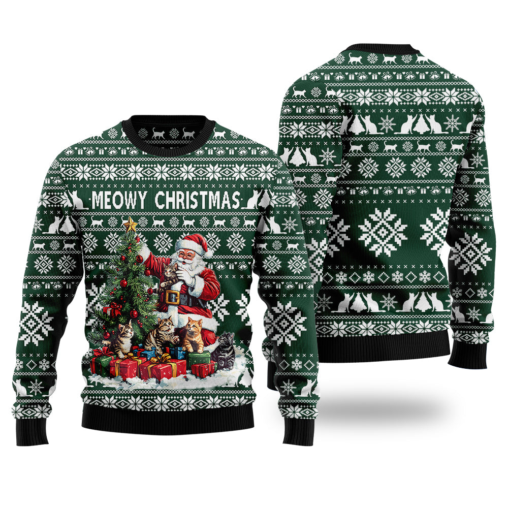 Meowy Christmas Cat Ugly Christmas Sweater