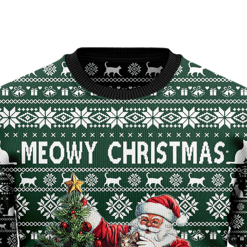 Meowy Christmas Cat Ugly Christmas Sweater