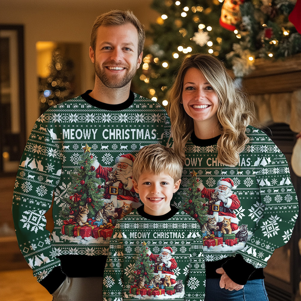 Meowy Christmas Cat Ugly Christmas Sweater