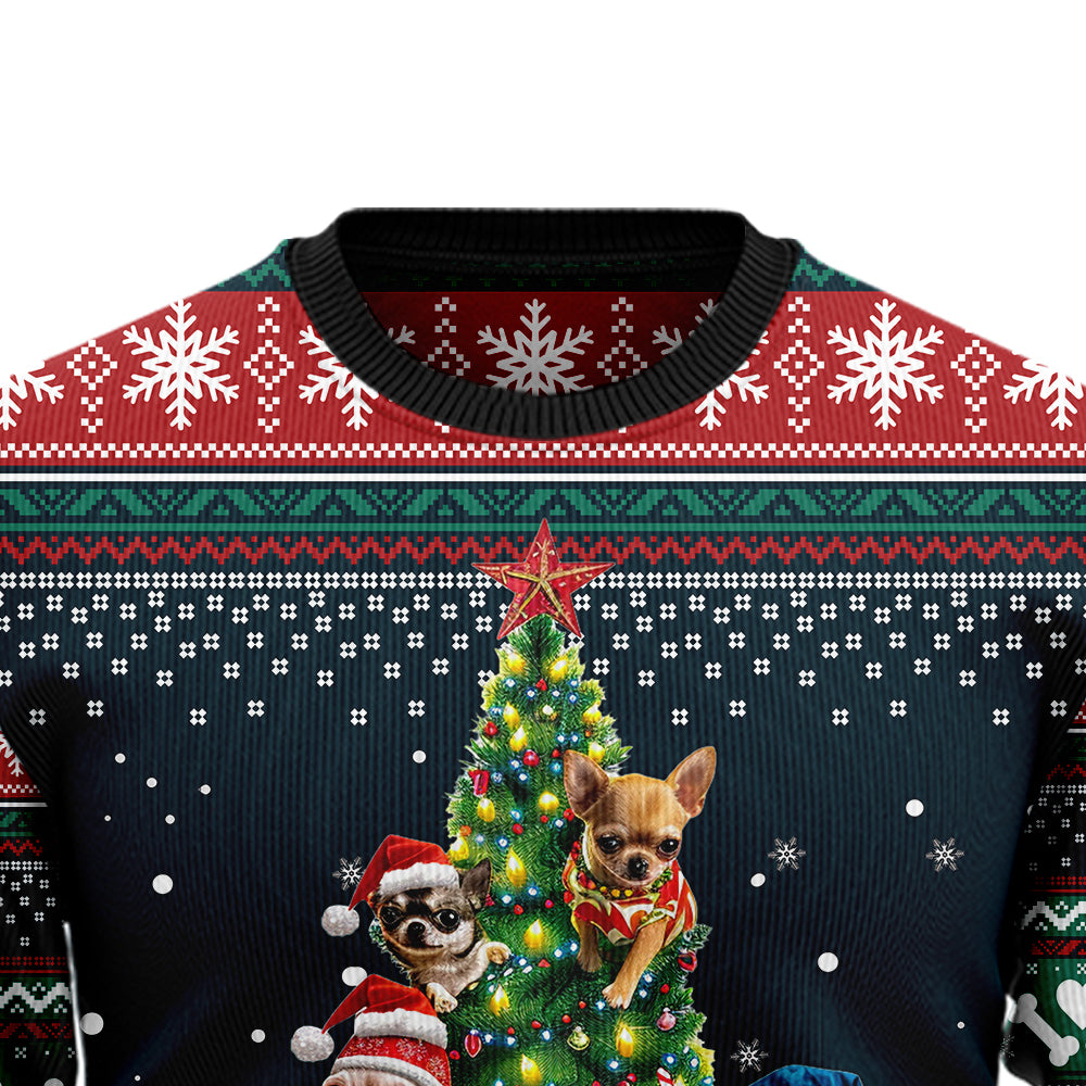 Chihuahua Christmas Tree Ugly Christmas Sweater