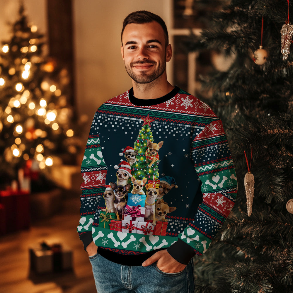 Chihuahua Christmas Tree Ugly Christmas Sweater